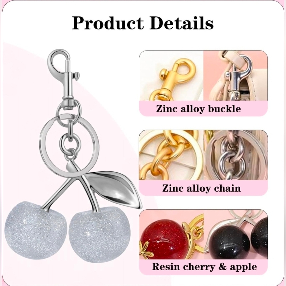 2 High Quality Cherry Charm/Keychain In Premium Resin/Metal - Picture 8 of 13